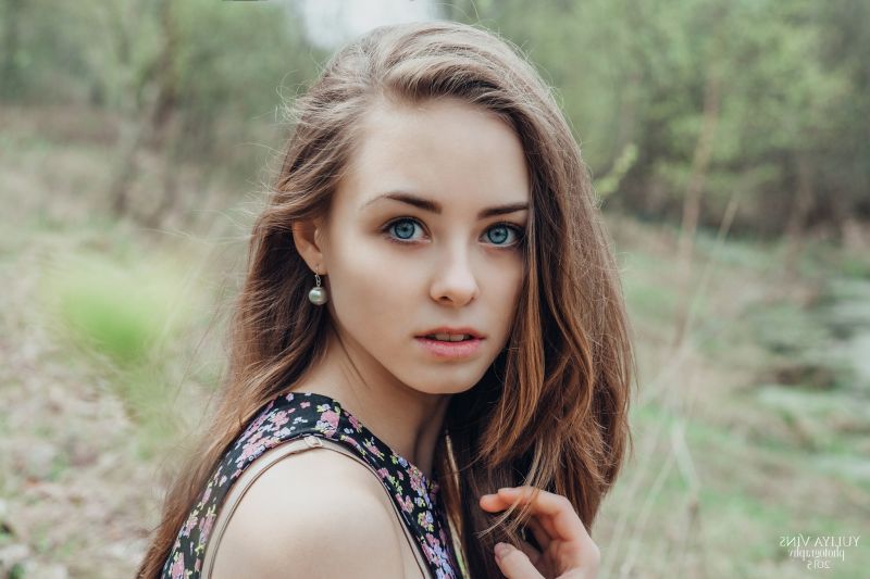 tvář, ženy, model, portrét, dlouhé vlasy, modré oči tvář, ženy, model, portrét, dlouhé vlasy, modré oči