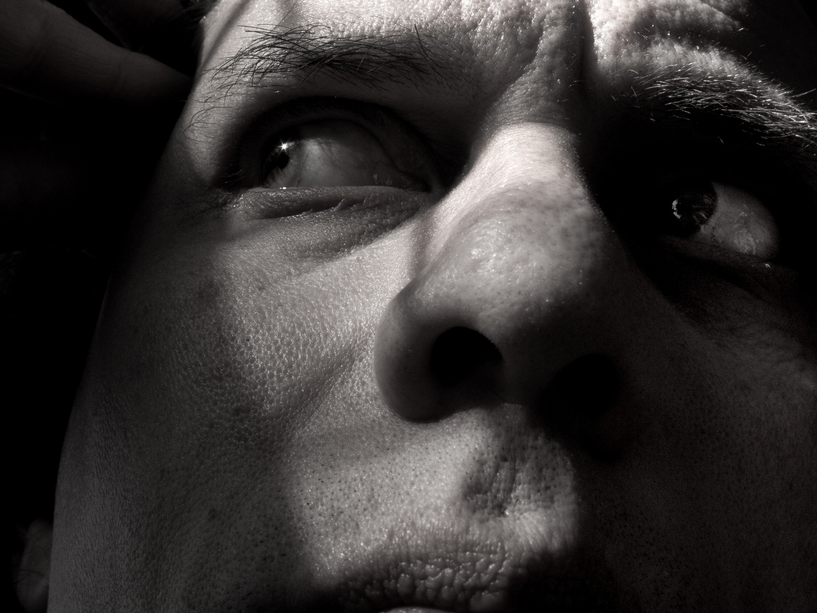 Černý a bílý, autoportrét, digitální, oči, stíny, larry, 365, Another365