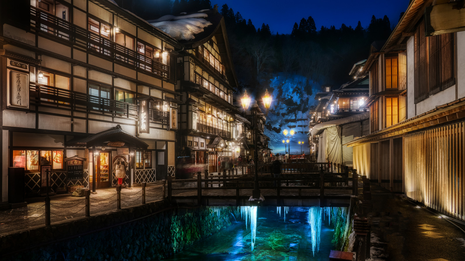 Trey Ratcliff, การถ่ายภาพ, ญี่ปุ่น, กลางคืน, สะพาน, ginzan onsen