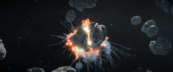 asteroid,space,Elite Dangerous,dark,screen shot,mining