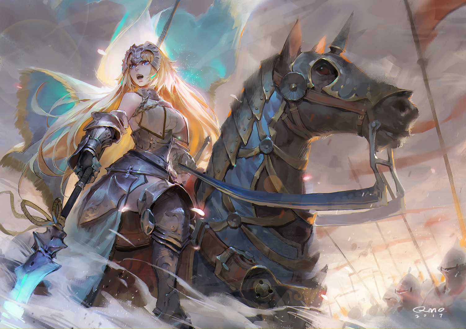 Wallpaper Warrior Armor Magic Fate Series Fate Apocrypha Ruler Fate Apocrypha 1503x1063 Kasqay Hd Wallpapers Wallhere