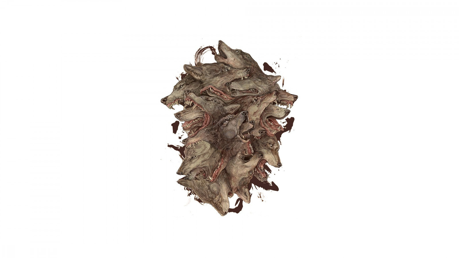 animali, Fantasy art, sfondo semplice, minimalismo, legna, ramo, cane, arte tradizionale, albero, foglia, pianta, produrre