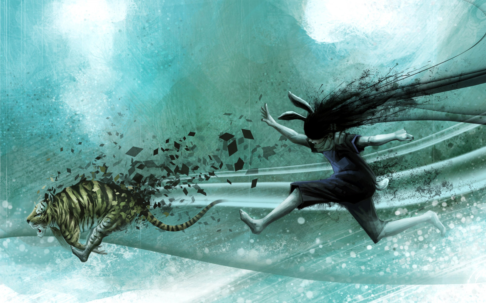 tegning, illustration, tiger, fisk, undervands-, løb, ører, spøgelse skib, biologi, pige, skærmbillede, abstraktion, computer tapet, fiktiv karakter, havbiologi, dybe saltvandsfisk