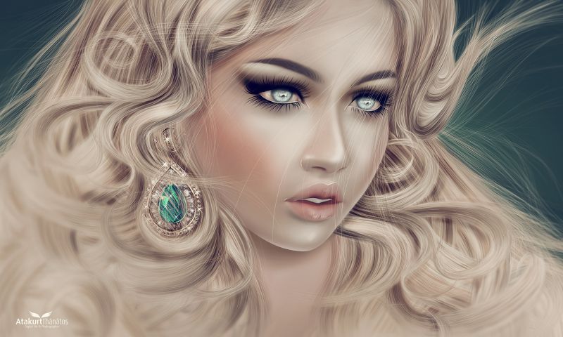 face,drawing,illustration,model,portrait,long hair