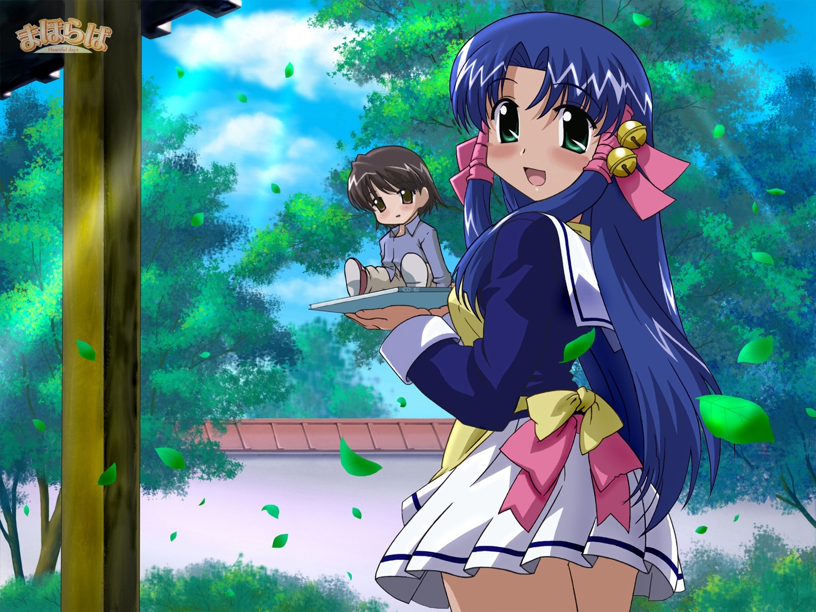 Wallpaper illustration, anime, boy, girl, smile, young