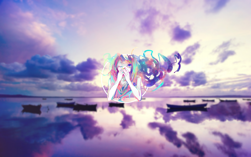 sollys, solnedgang, anime jenter, natur, speilbilde, hav sollys, solnedgang, anime jenter, natur, speilbilde, hav