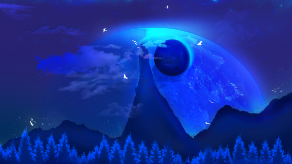 space clouds,space art,mountains,hakancankinik,digital art,galaxy