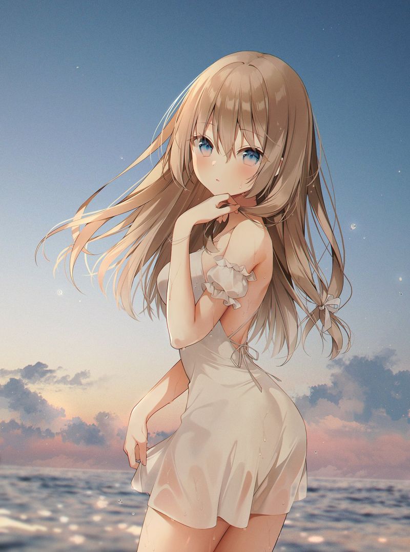 anime dievčatá, Weri, umelecké diela, modré oči, bruneta, šaty anime dievčatá, Weri, umelecké diela, modré oči, bruneta, šaty