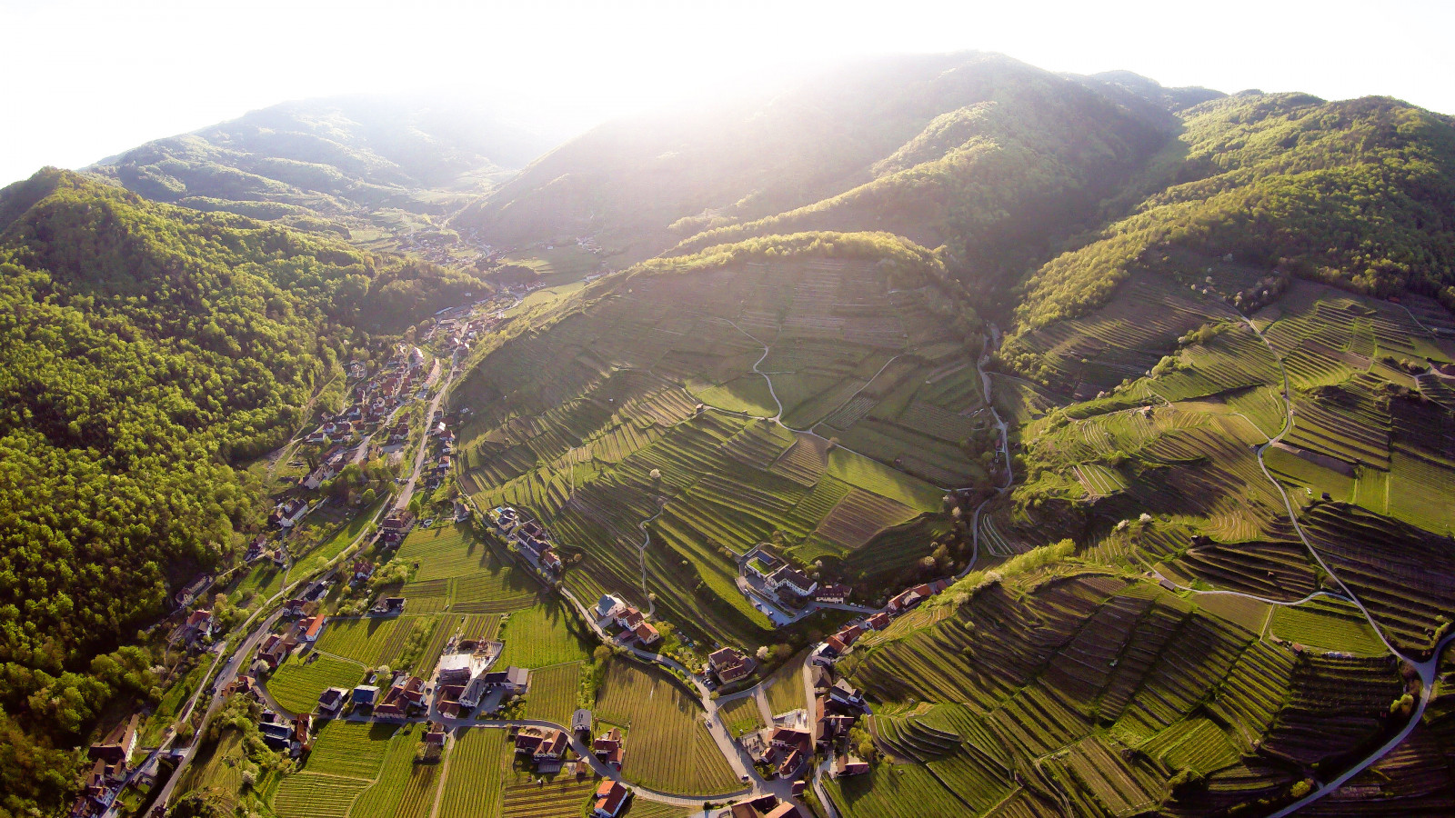 Wallpaper Matahari Terbenam Panorama Pemandangan Austria 