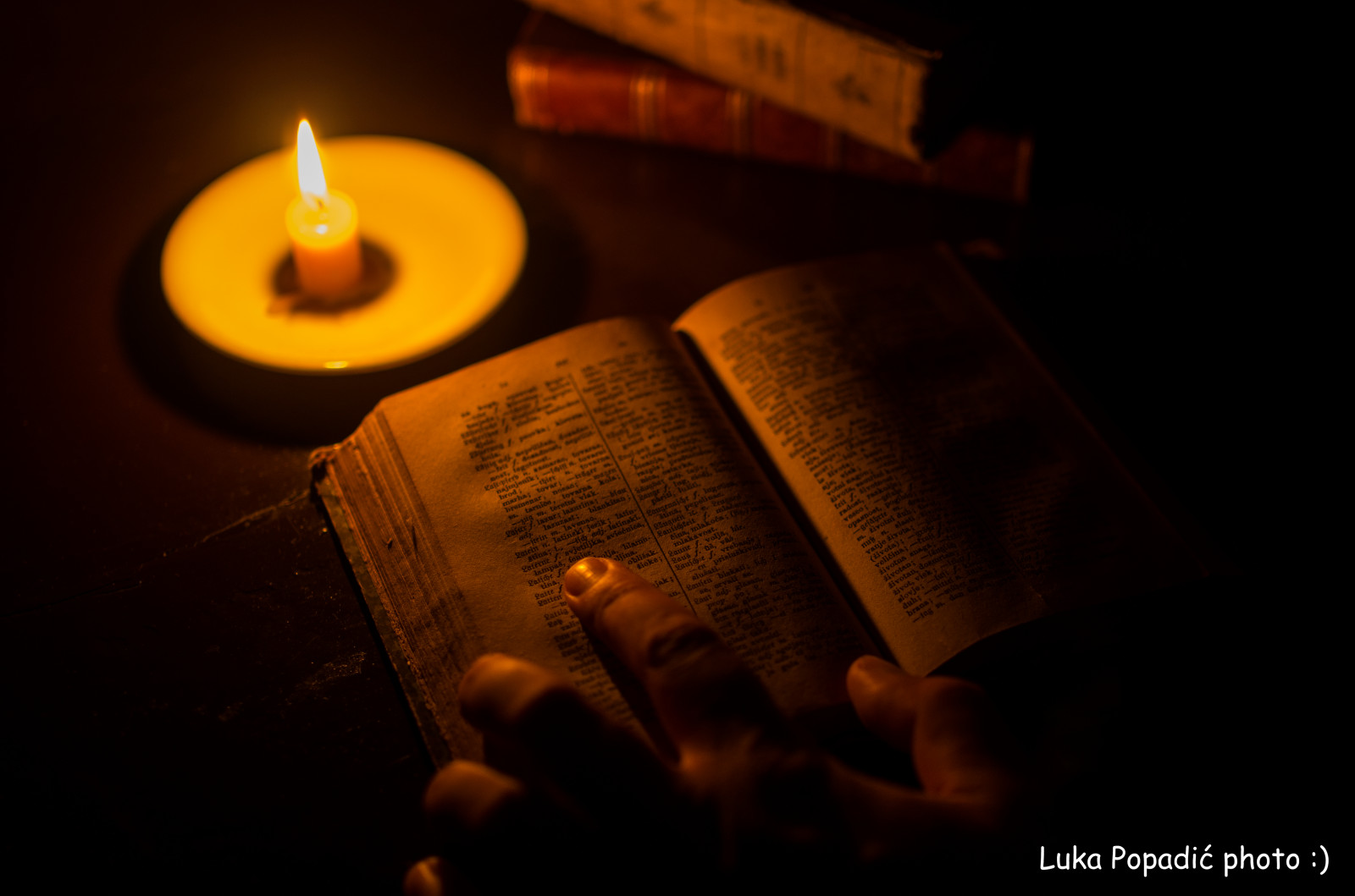 Wallpaper night, books, Croatia, light, candle, lighting, candlelight