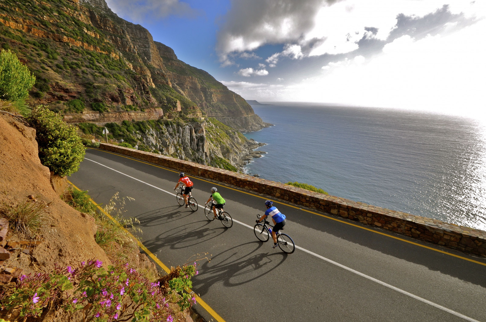 Wallpaper Cape Town, Chapman's Peak, sea, mountains, cycling, road