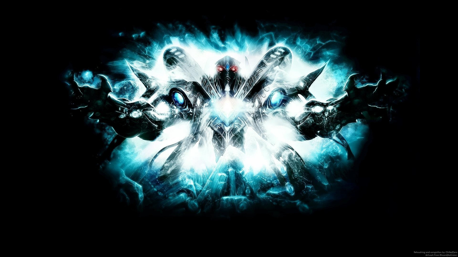 видео игри, симетрия, кръг, StarCraft, Starcraft II, тъмнина, снимки, компютър тапети, фракталната изкуство, специални ефекти