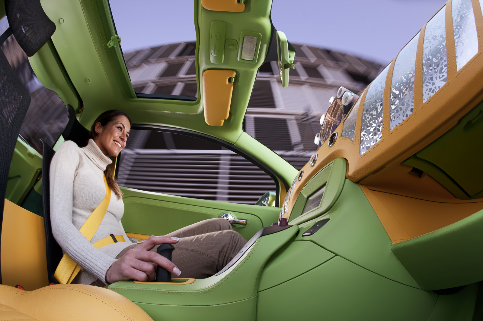 รถ, ยานพาหนะ, สีเขียว, สีเหลือง, 2013, netcarshow, netcar, ภาพรถยนต์, ภาพรถ, Rinspeed, Urban Commuter, ภาพหน้าจอ