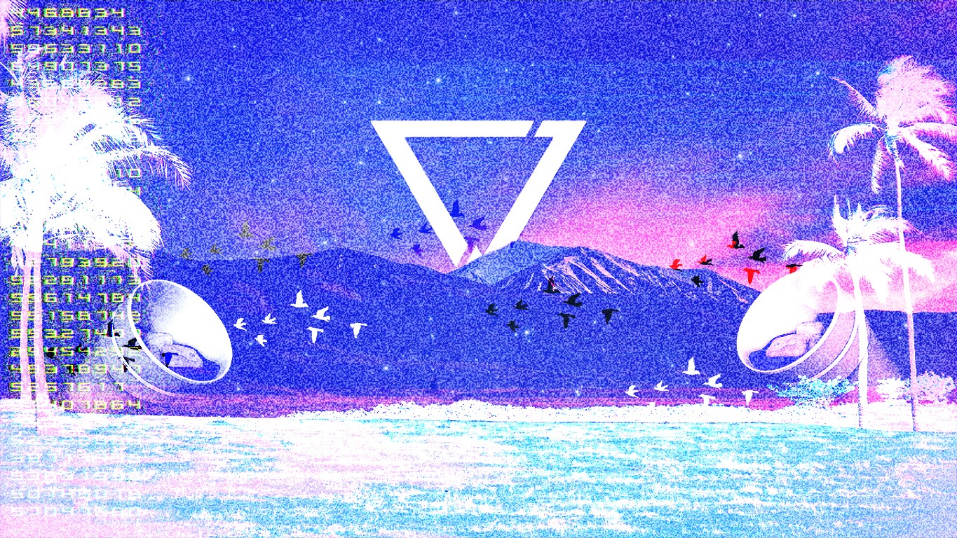 Wallpaper illustration, pixels, vaporwave 1365x768 izmirli 104588