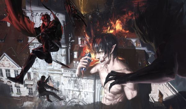 Shingeki no Kyojin,Eren Jeager,titan,anime,Levi Ackerman,Mikasa Ackerman