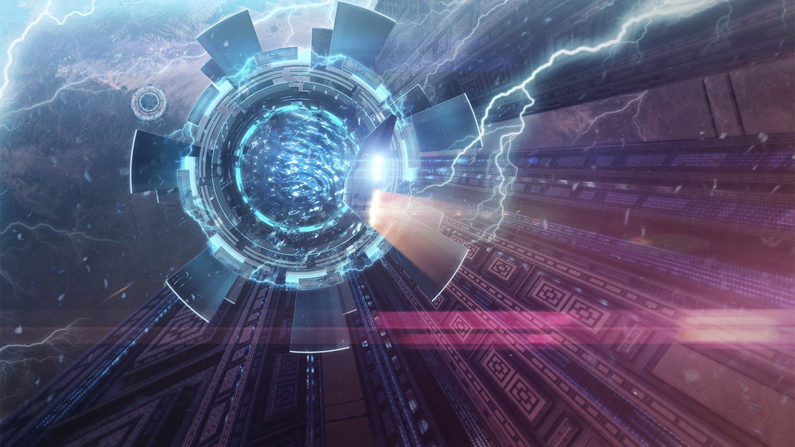 digitální umění, prostor, futuristický, umělecká díla, kosmická loď, světlo, Snímek obrazovky, počítač tapeta, zvláštní efekty, vesmír