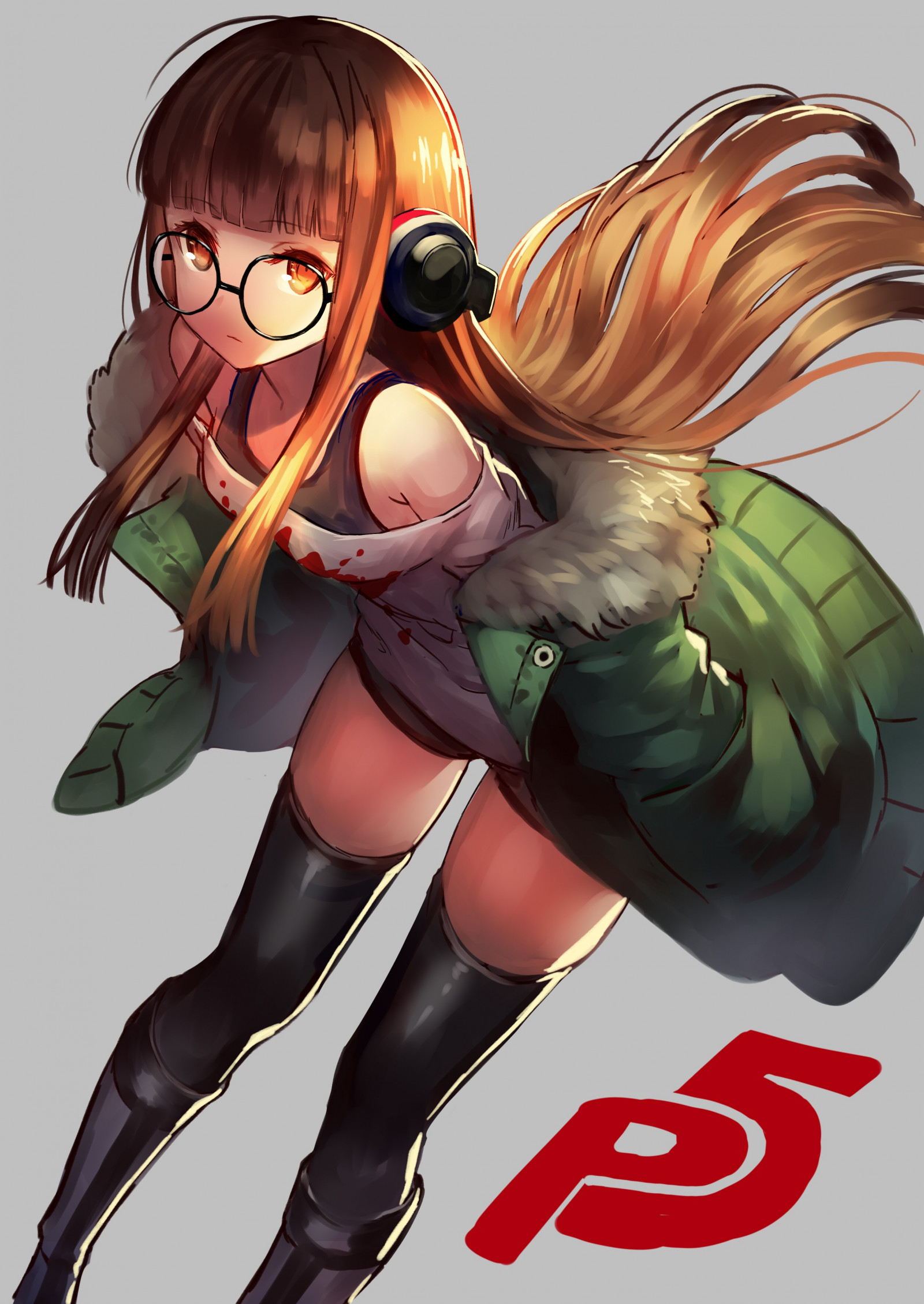 Wallpaper Illustration Long Hair Anime Girls Brunette Glasses Stockings Cartoon Headphones Persona 5 Orange Eyes Comics Person Sakura Futaba 2507x3541 Criseva01 301576 Hd Wallpapers Wallhere Hand painted sunglasses cartoon sunglasses sun visor illustration sunglasses. illustration long hair anime girls