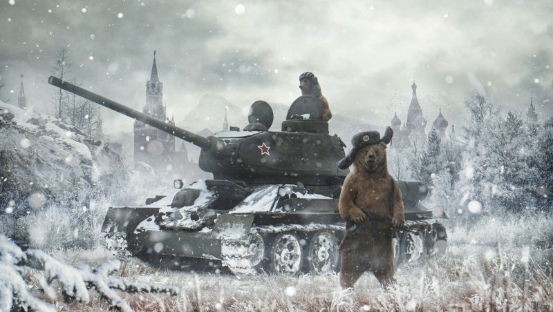 military, soldier, tank, artwork, bears, winter