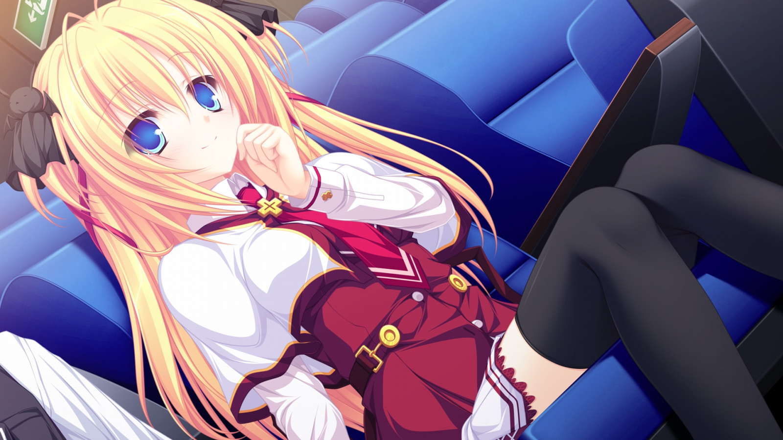 anime, ponožky, umělecká díla, lunaris Filia, roztomilý, blond, Snímek obrazovky, mangaka, mikagami mamizu, sylvia luna Infinitus