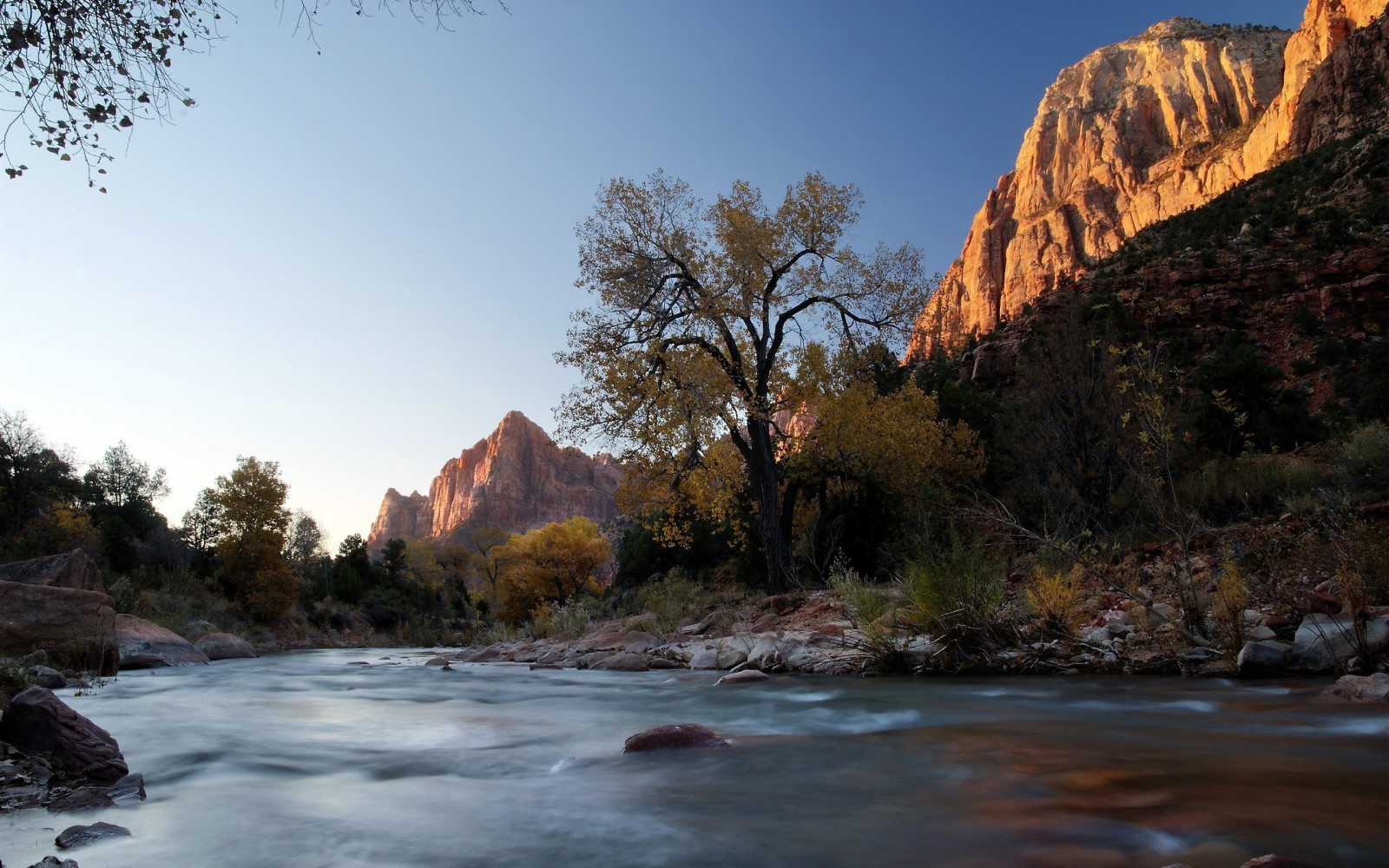 krajina, západ slunce, voda, Skála, Příroda, odraz, večer, ráno, řeka, národní park, údolí, kaňon, divočina, proud, strom, podzim, list, hora, sezóna, Rychlý, 2560x1600 px, horských reliéf, landform, geografický rys, tělo z vody, vodní prvek