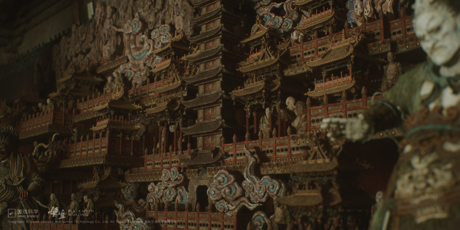Black Myth Wukong, Chinese architecture, mythology, 3D, 3d graphics