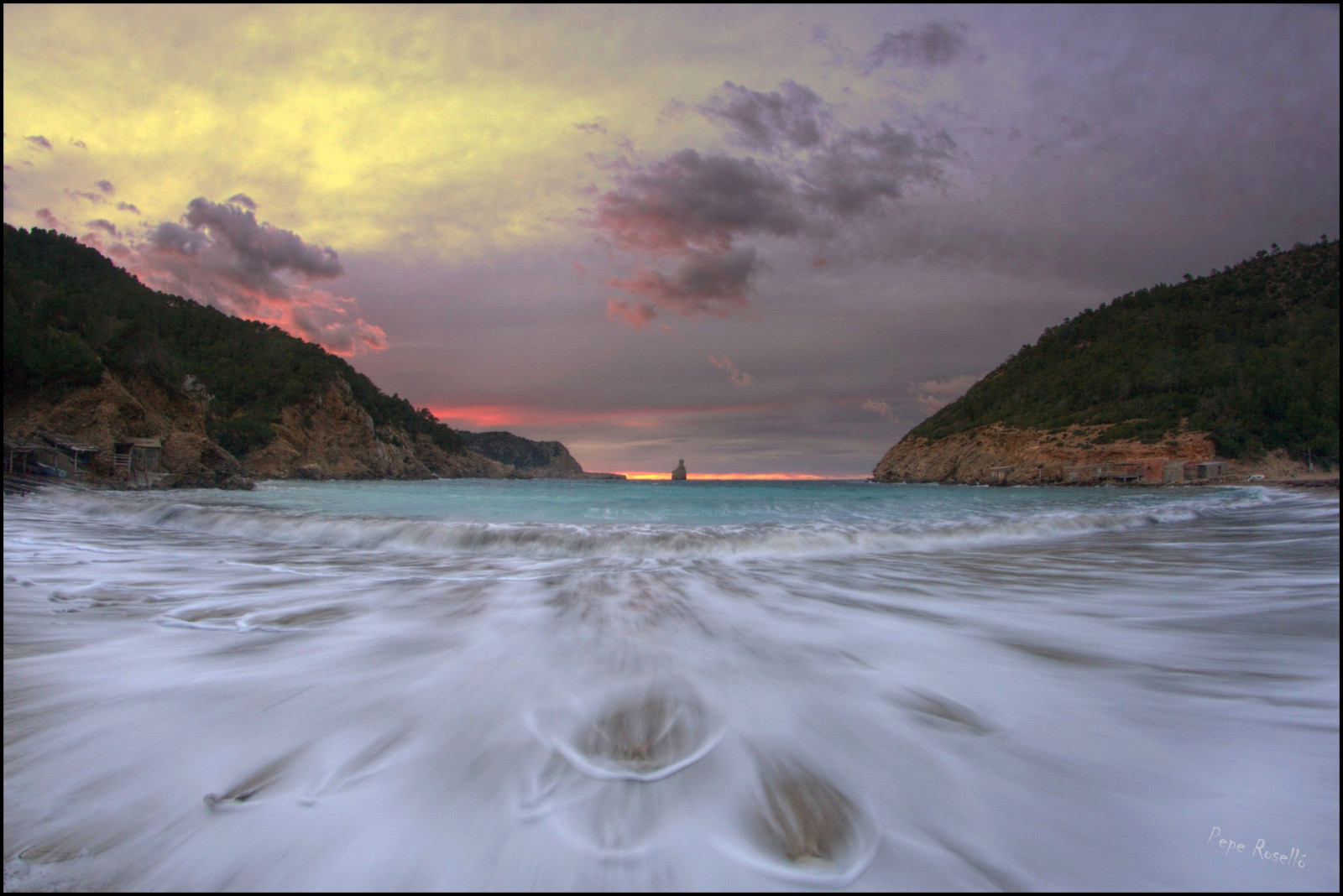 พระอาทิตย์ตก, ท้องฟ้า, ทะเล, เมฆ, atardecer, mar, เมดิเตอร์เรเนียน, อิบิซ่า, Cielo, nubes, eivissa, Olas, islote, การรักษา, waterscape, Mediterranee, บานพับ, calabenirr s, samyang8mmf35cs2