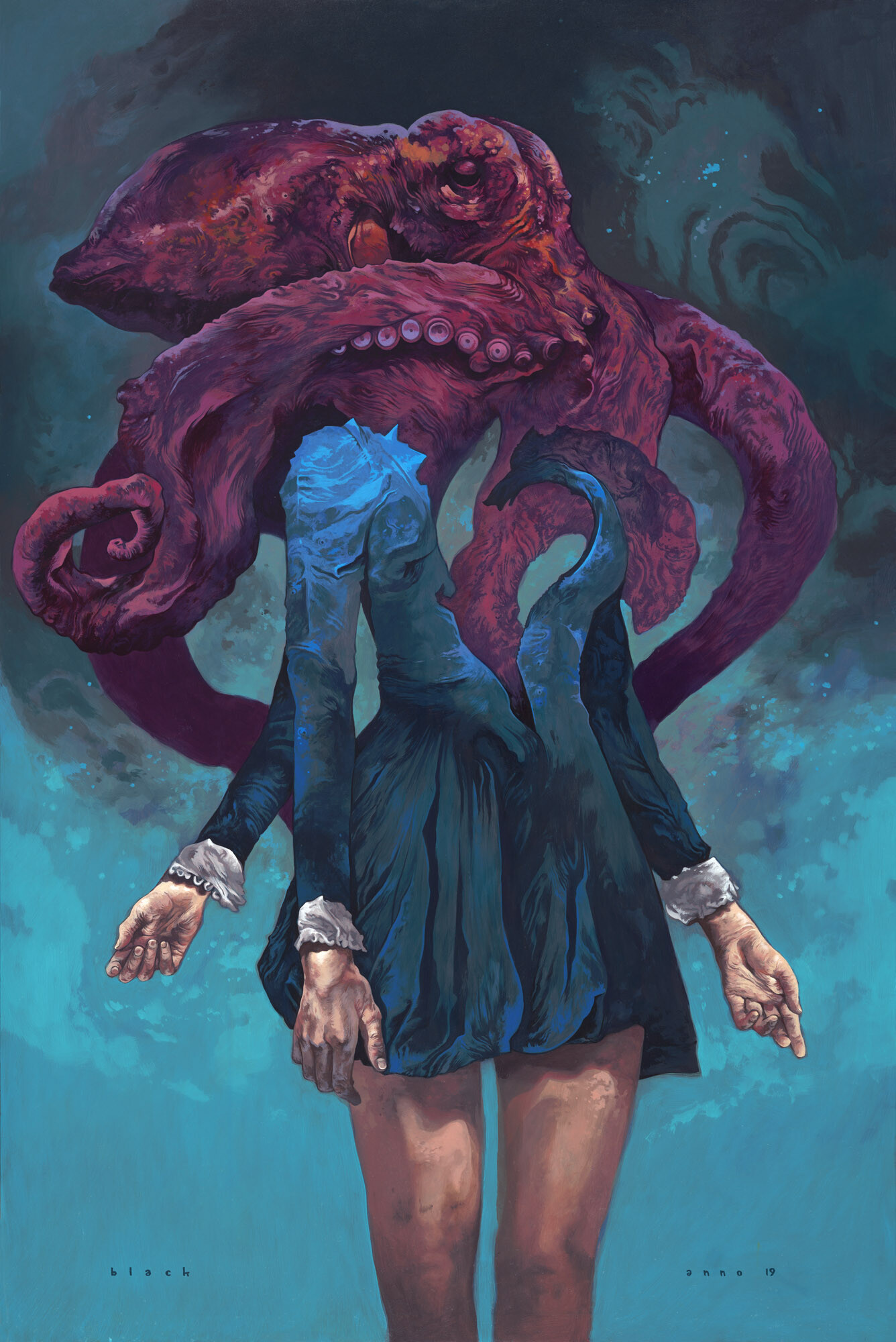 Hintergrundbilder : Tintenfisch, Frau, Arme, Fantasiekunst, Kleid ...