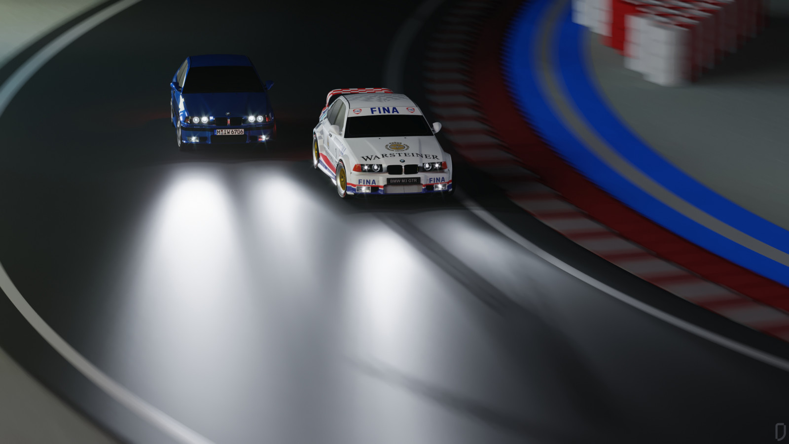 BMW, E 36, M3 GTR, Fina, omerddd, CGI, digitální umění