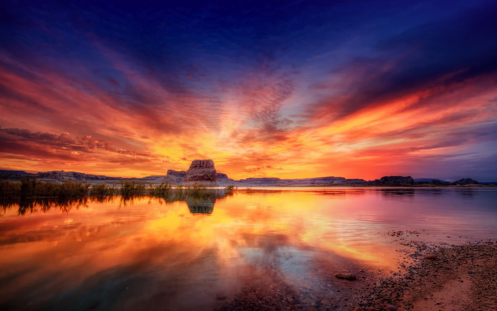 Wallpaper : 2560x1600 px, blue, lakes, landscapes, rivers, sunset ...