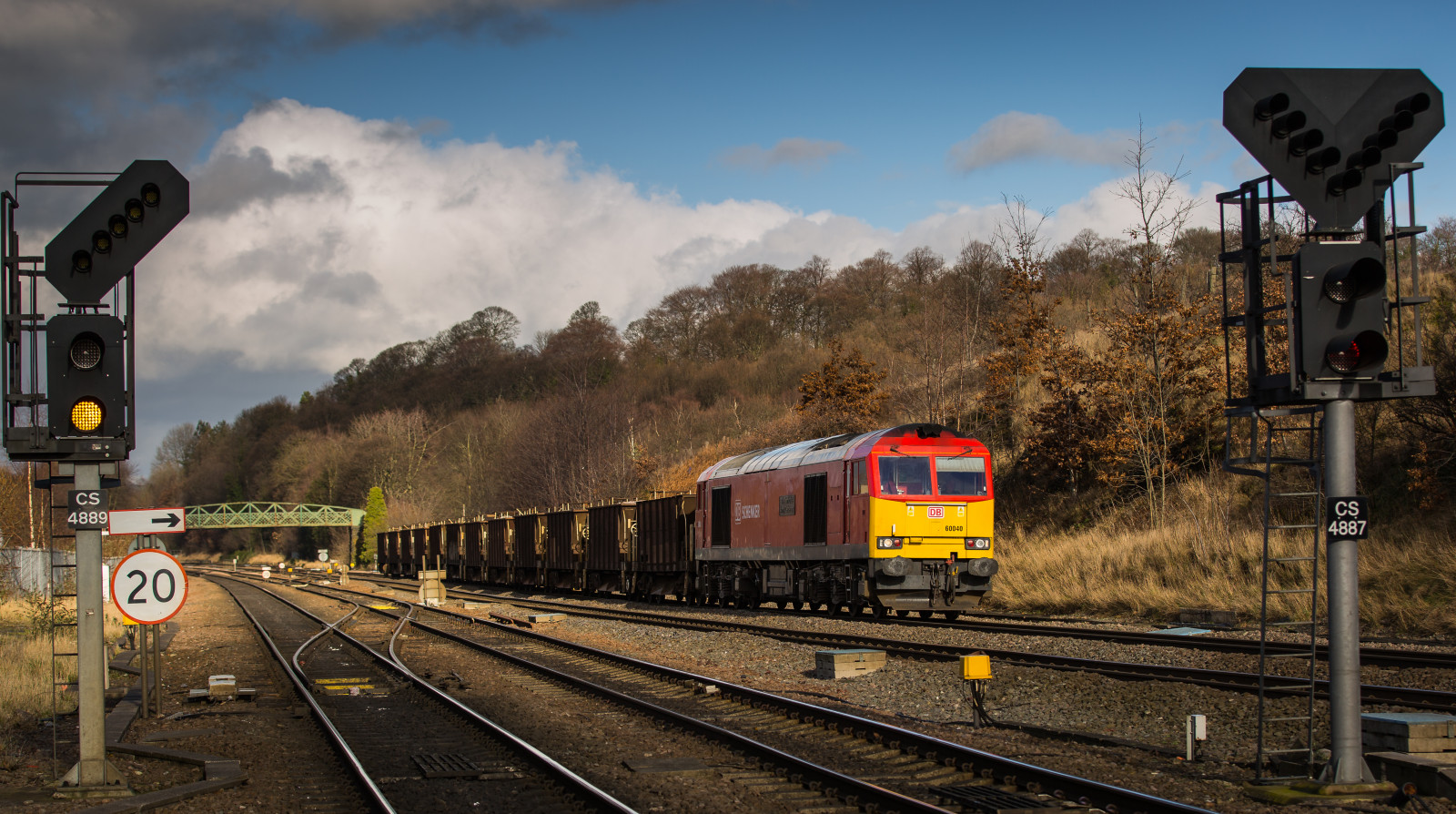 Wallpaper sky, vehicle, road, evening, train station, freightliner
