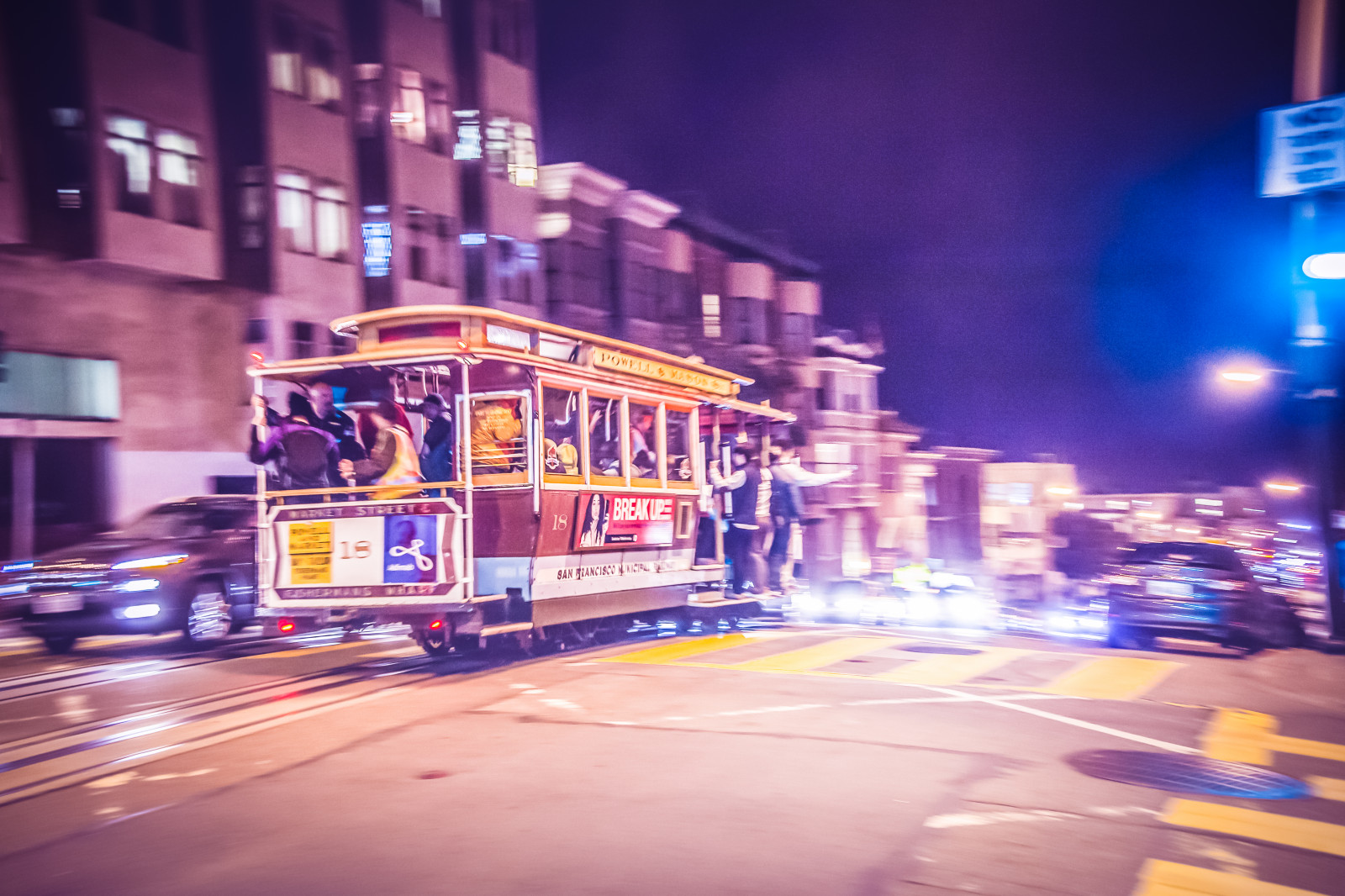 Spojené státy americké, auto, noc, noche, San, francisco, Kabel, Tranvía, EEUU