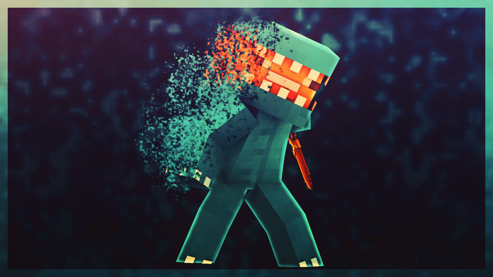 hình minh họa, Minecraft, màu xanh da trời, áp phích, màu, Ảnh chụp màn hình, Hình nền máy tính, bìa album