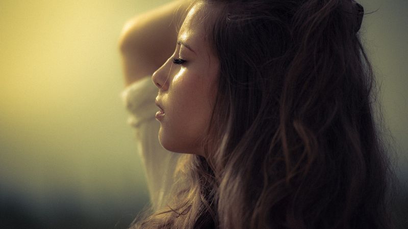 ansigt, sollys, Kvinder, model, portræt, langt hår