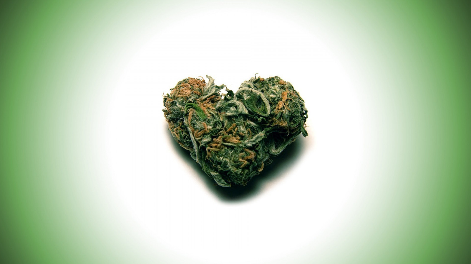 Wallpaper nature, minimalism, heart, green, cannabis, drugs, leaf
