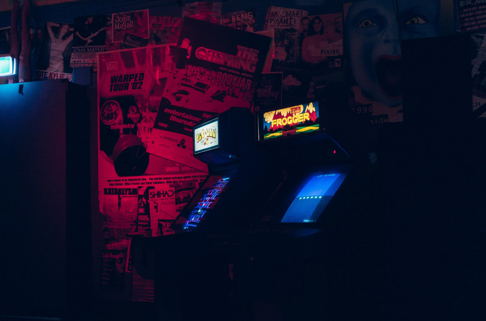 Fondos de pantalla arcade, arcada, bar, videojuegos, oscuro