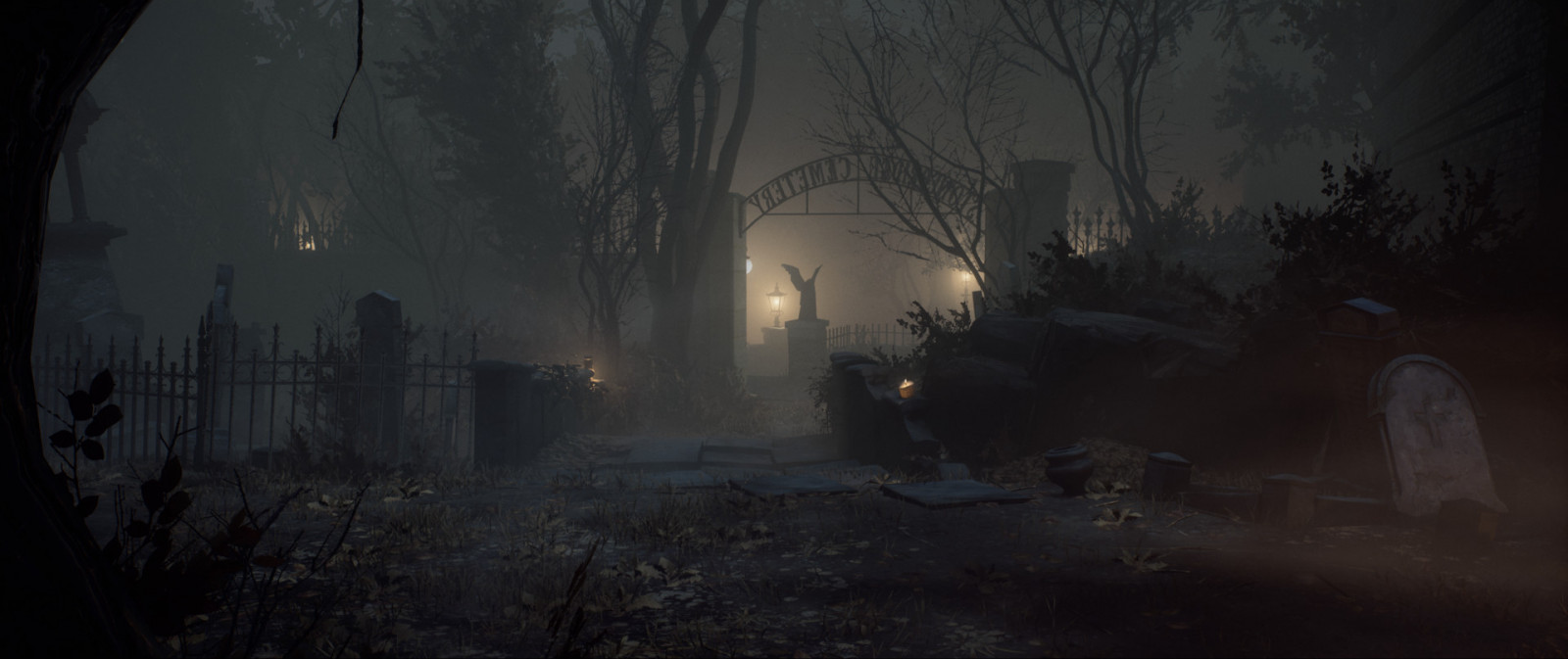 Vampyr, Video Game Art, gotisch, dunkel, Nebel, London, Stadt, Friedhof