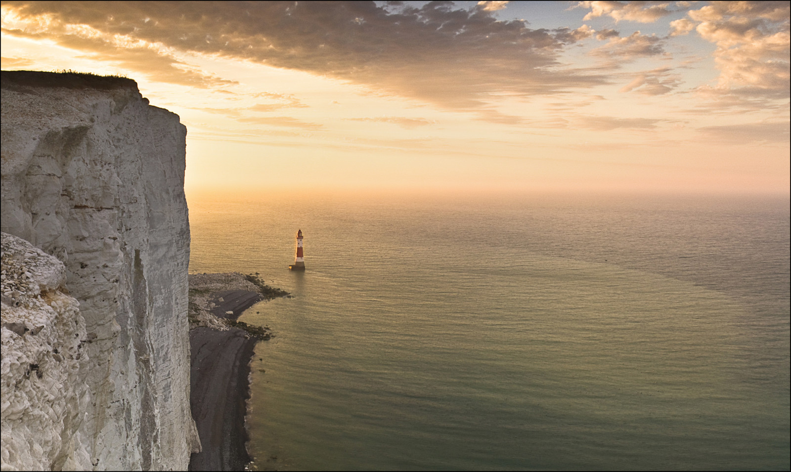 moře, útes, maják, svítání, Sussex, křída, Brighton, hlava, mezera, skály, východní, Eastbourne, Vuurtoren, Beachy, Birling, flickrstruereflection3