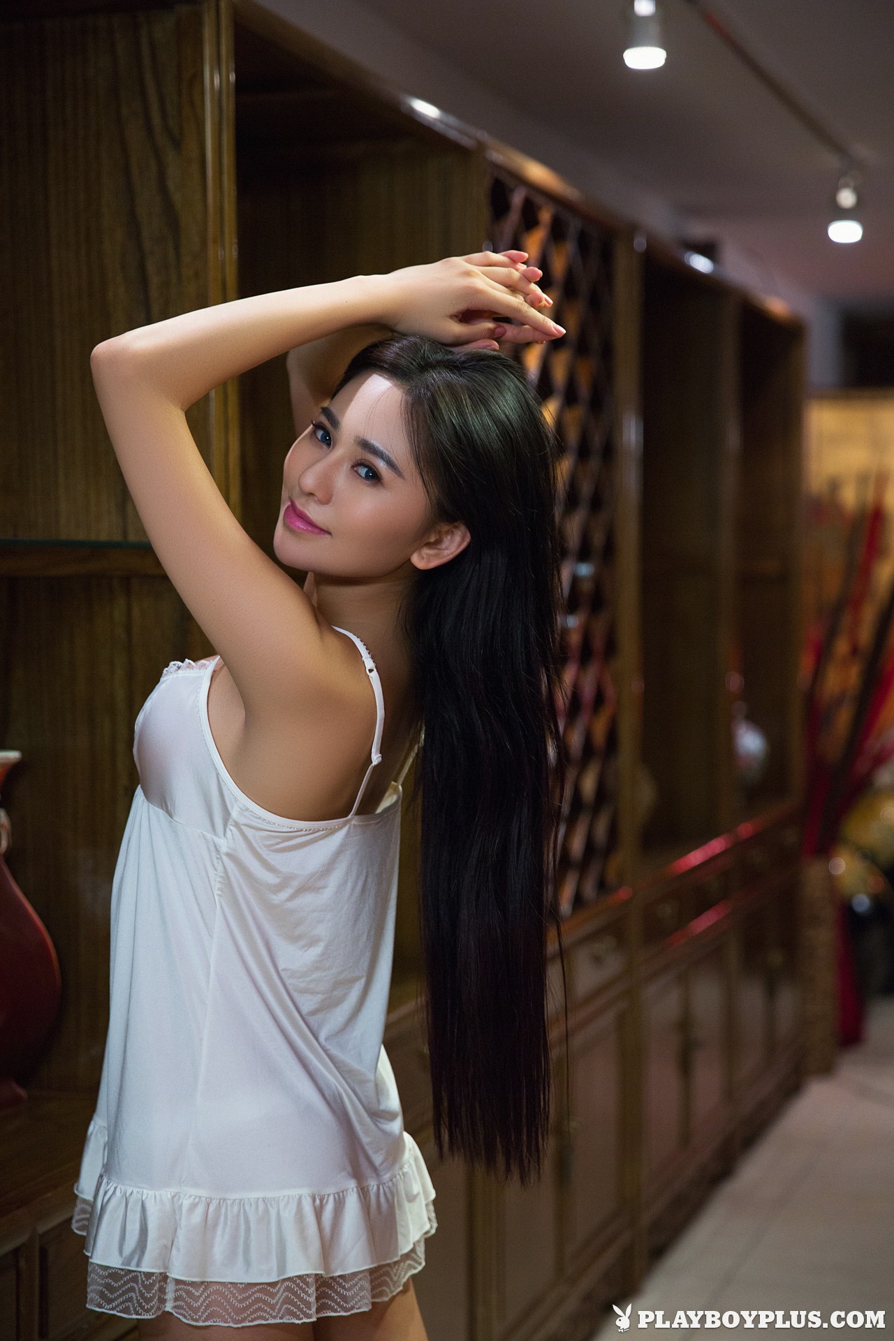 ženy, model, dlouhé vlasy, modré oči, bruneta, při pohledu na diváka, asijský, paže nahoru, móda, vlasy, japonský, noční prádlo, Osoba, oblečení, ohlédnutí, Wu MuXi, dívka, krása, dáma, noha, kostým, blond, účes, focení