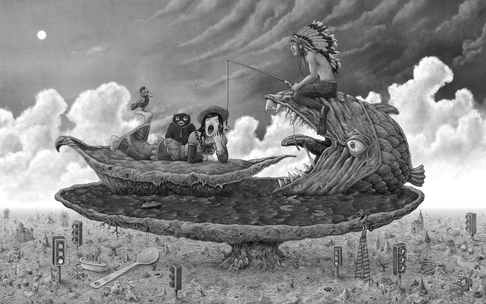muži, výkres, digitální umění, ptactvo, ženy, černobílý, vozidlo, umělecká díla, mraky, nadreálný, tvořivost, semafory, lžíce, mytologie, piraně, rybolov, Domorodí Američané, UMĚNÍ, plavidlo, Černý a bílý, monochromatické fotografování