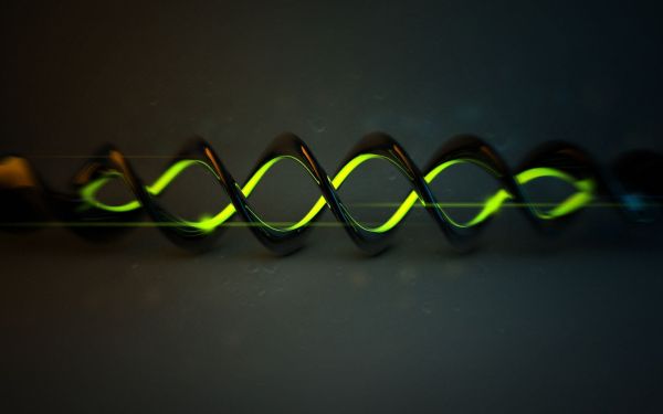 spiral, dark background, light, shape