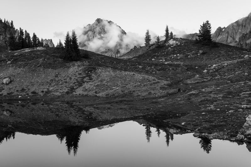 reflection, nature, water, mountain, black and white, wilderness reflection, nature, water, mountain, black and white, wilderness