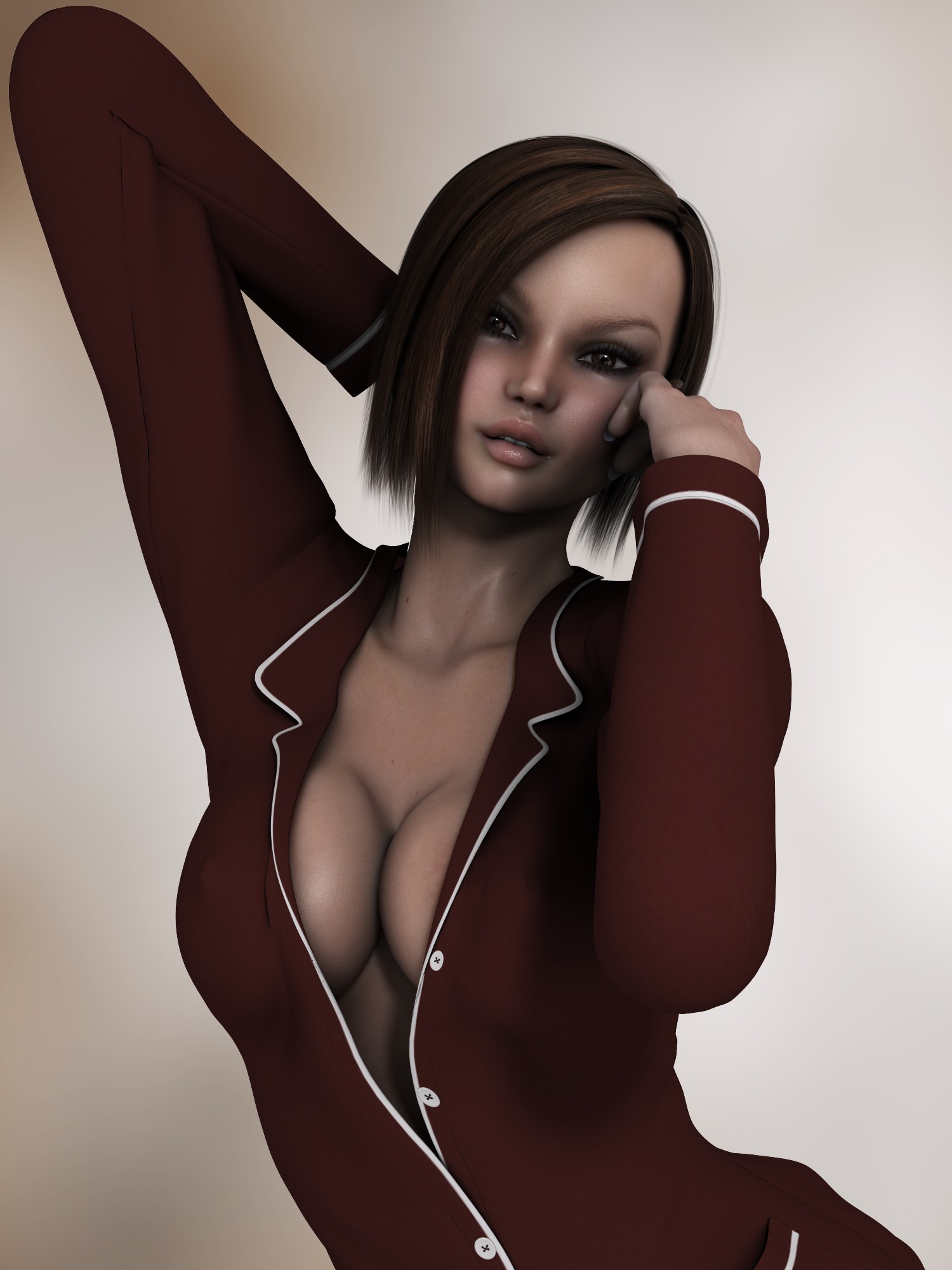 illustration, model, langt hår, 3D, gengive, tegneserie, sort hår, mund, boobs, lingeri, Person, nøgen, skønhed, hånd, dame, finger, Følelse, hals, Photo shoot, brunt hår, nøgenmodel, organ, undertøjet