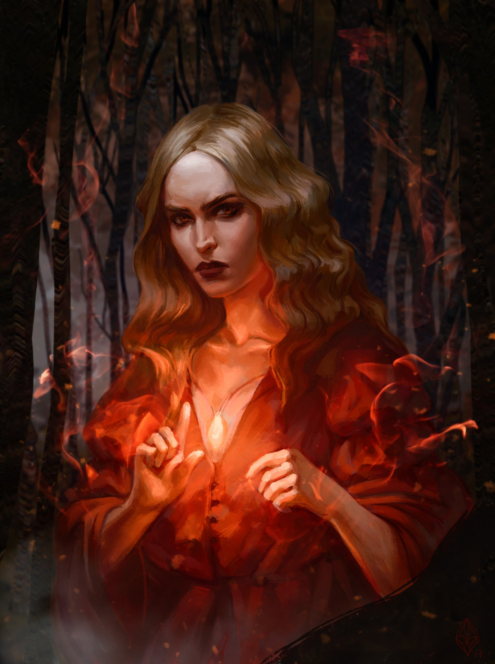 Tác phẩm nghệ thuật, Nghệ thuật tưởng tượng, Cô gái tưởng tượng, ArtStation, vàng, Cây son đỏ, đàn bà