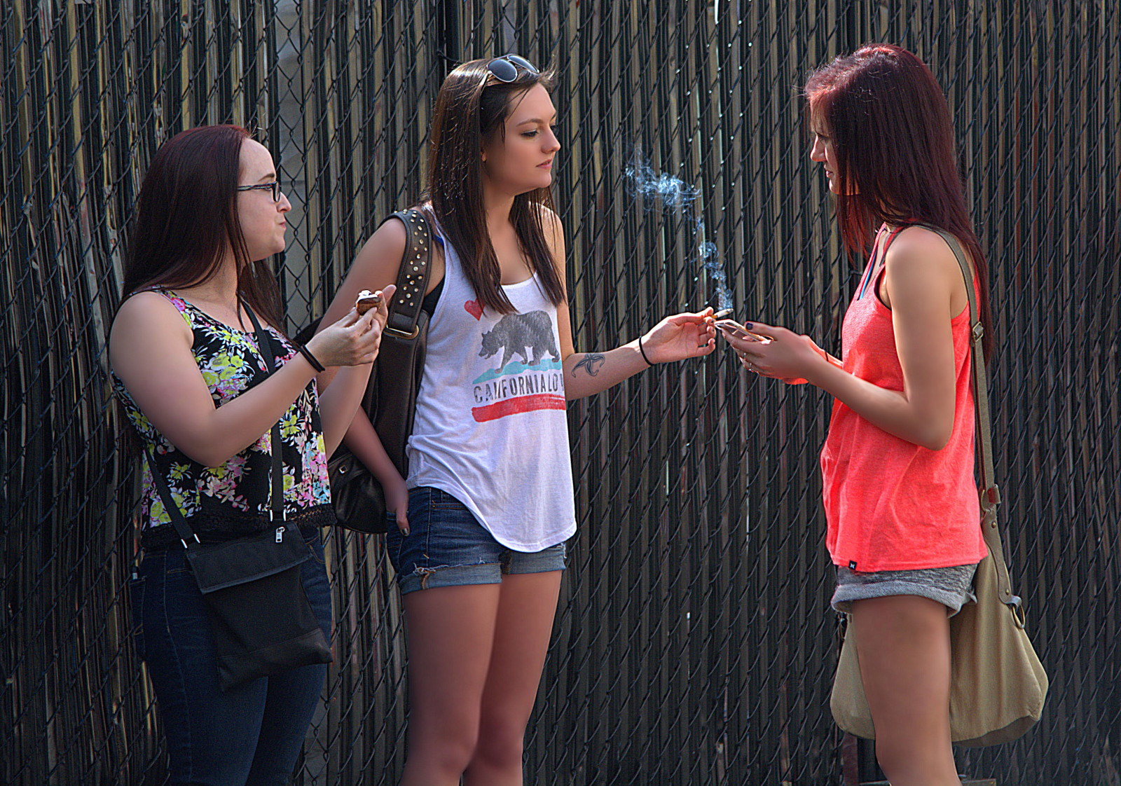 Wallpaper women, model, music, smoking, Break, fashion, fence, spring
