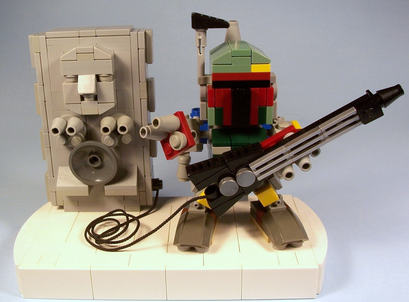 kytara, chibi, LEGO, Hračka, stroj, maketa, mini, Boba, rockin, Fett