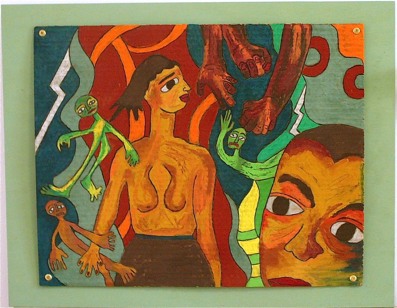 show, dřevo, Červené, lidé, oranžový, žena, hnědý, muž, muži, zelená, UMĚNÍ, tvář, žlutý, Washington DC, podivný, ruce, ženy, rawart, lidové umění, outsiderart, tváře, výkres, soudobé umění, moderní umění, kruhy, surrealismus, náboženství, nálada, lepenka, fantazie, samouk, pastely, expresionismus, artbrut, artshow, osoby, DeviantArt, pěsti, překližka, visionaryart, primitiveart, artonwood, artnaif, artoncardboard, Artomaticartshow, jenniferbeinhackercom, Artomatic2009, Artomaticorg