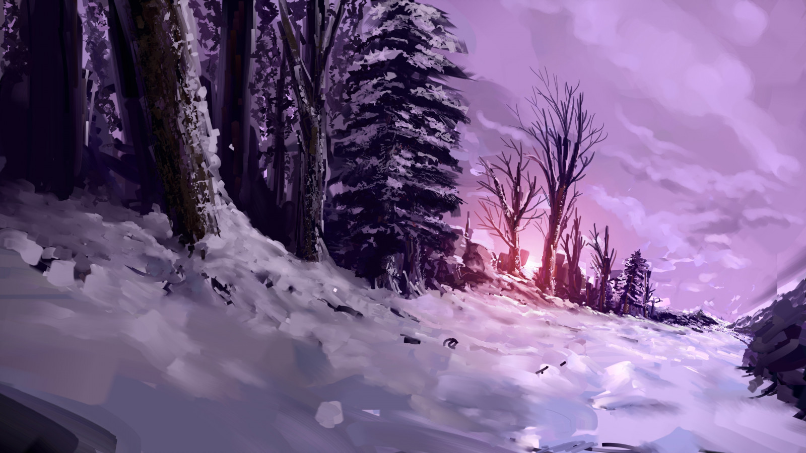 fantasy art, sneeuw, winter, ijs-, Invriezen, weer, seizoen, screenshot, 3840x2160 px, computer wallpaper, geologische fenomeen