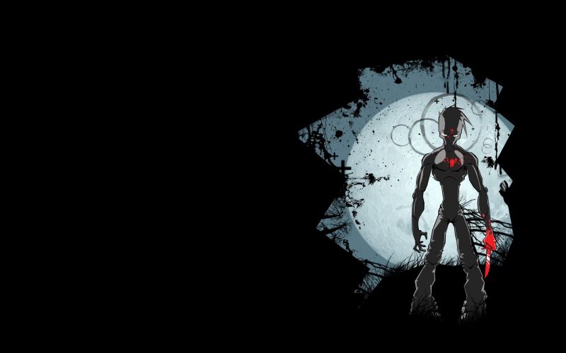 Murderers,2560x1600 px,blood,knife,Moon