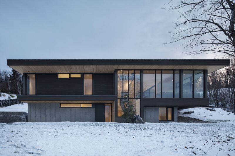 casa,moderno,arquitetura,neve