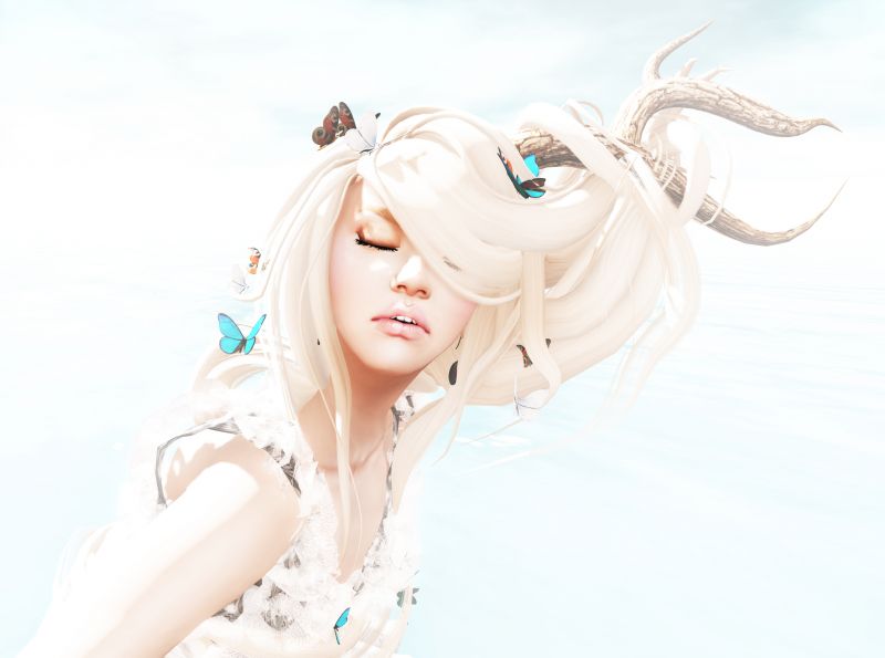 illustration, langt hår, anime, ansigt, Måne, hår